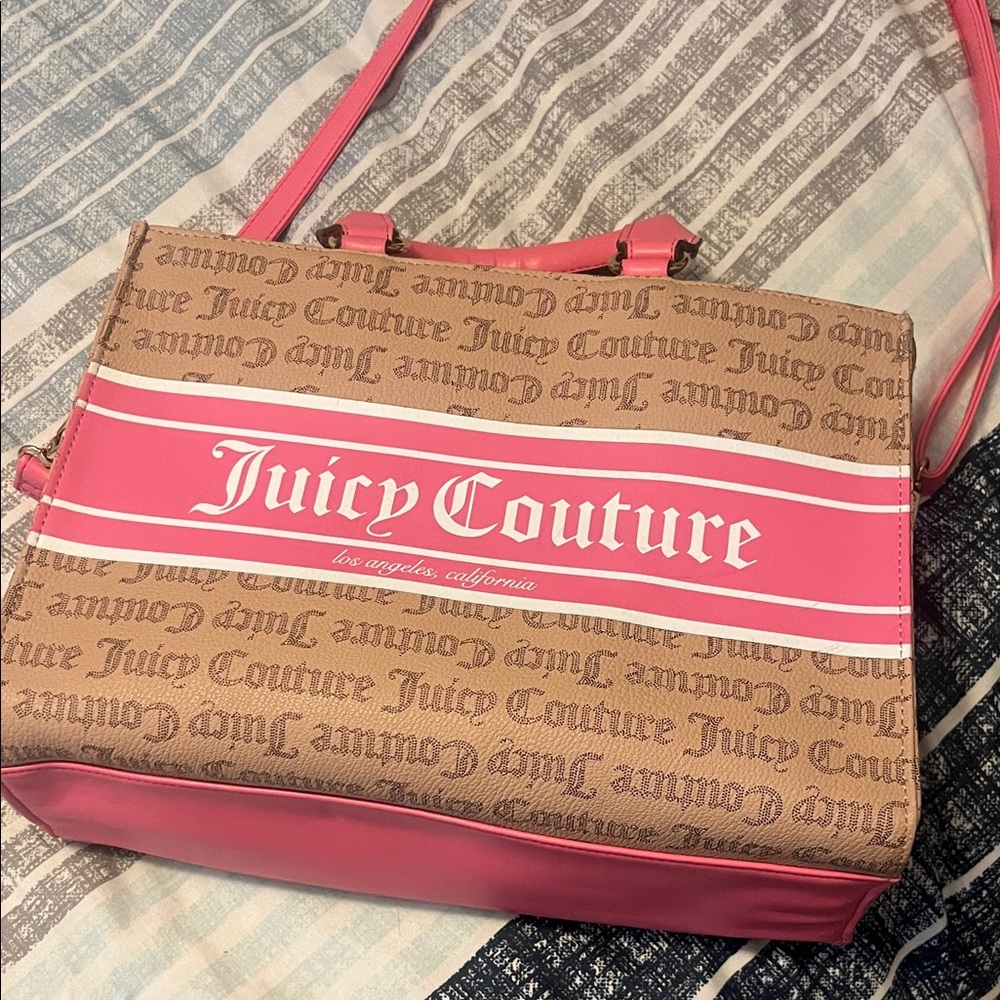 Juicy Couture Pink and Brown Shoulder Bag